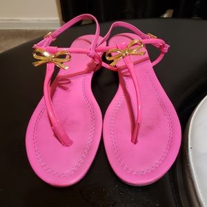 Kate Spade Gold Bow Thong Sandals US 9.5 Pink